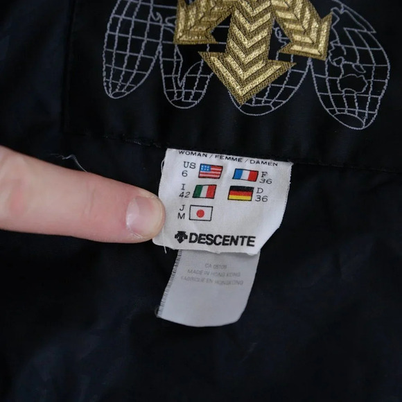 Vintage Descente Black & White Zip Up Winter /  Snowmobile Jacket Size 6 - Picture 14 of 16
